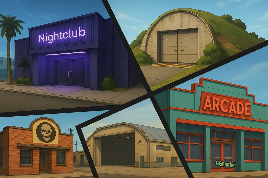 Nightclub, Bunker, MC Clubhouse, Hangar, Arcade Xbox